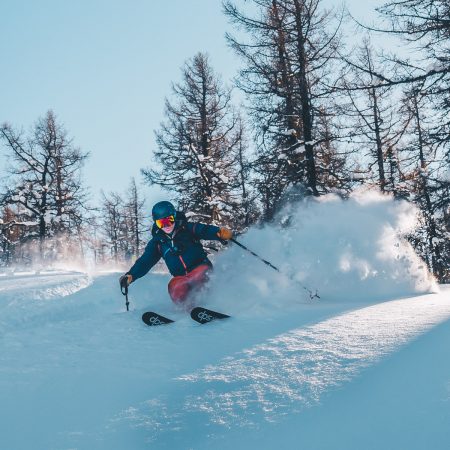 Shredding cold smoke powder in Ridder, Kazakhstan